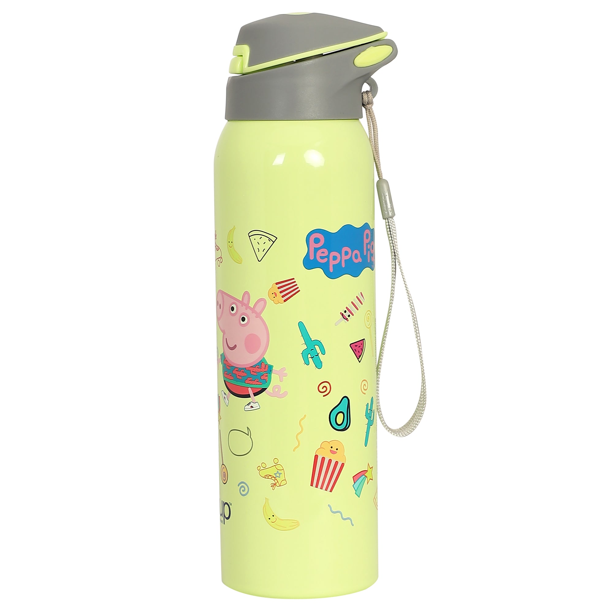 Stainless Steel Peppa Pig Theme Kids Insulated Sipper Bottle Googlie- 500 Ml