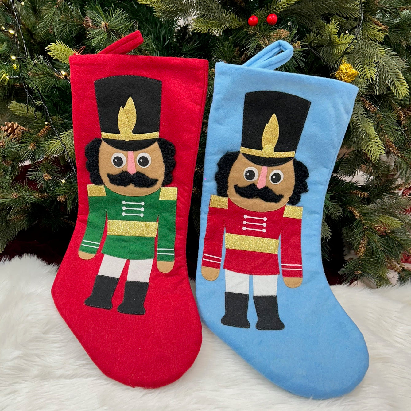 8" Nutcracker Mini Stocking - Set of 2