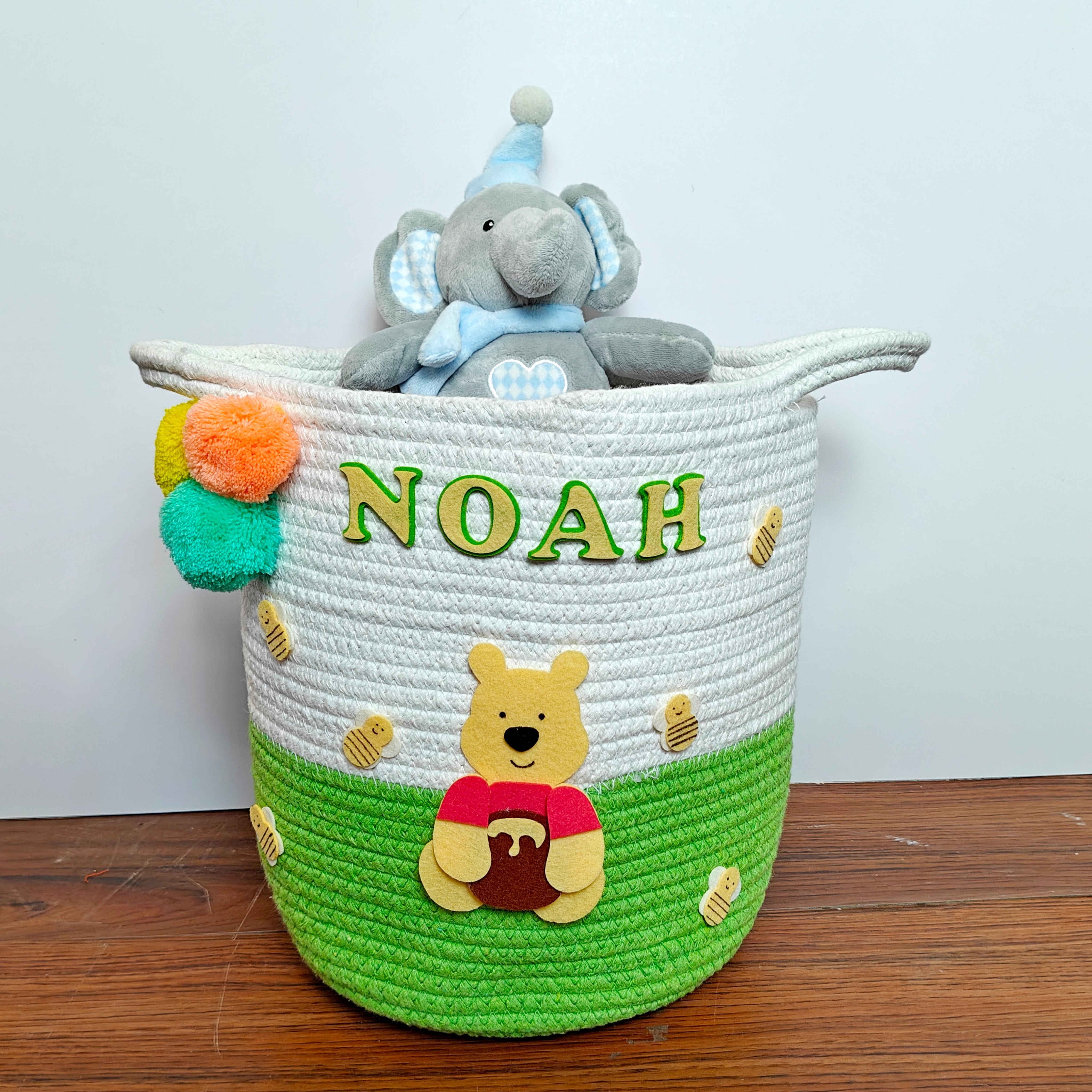 Jute Cotton Storage Basket - Sweet Honey Dreams