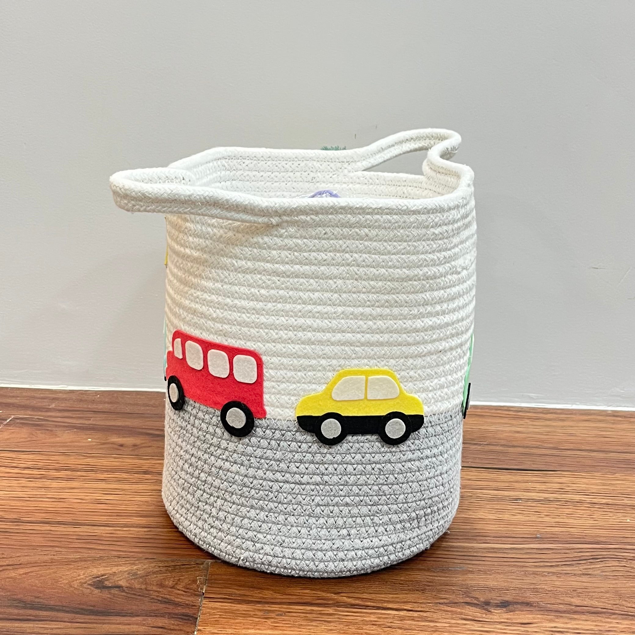 Vintage Vroom - Jute Cotton Storage Basket