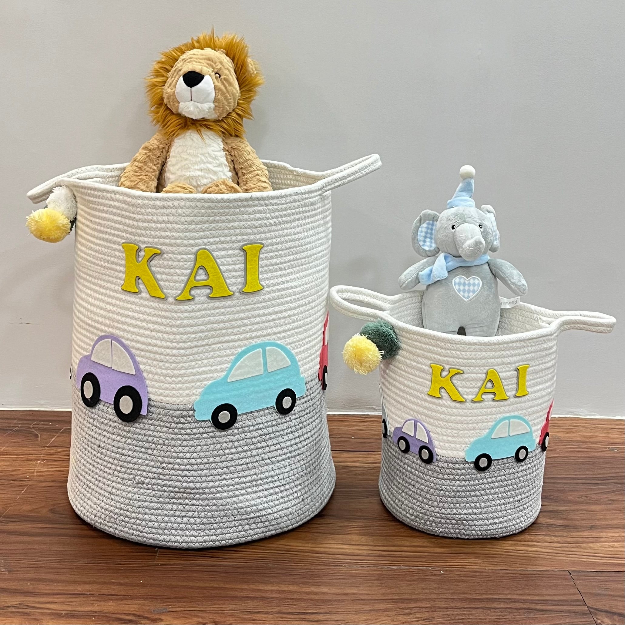 Vintage Vroom - Jute Cotton Storage Basket