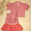 Ombre Floral Crop Top And Sharara Set - Pink