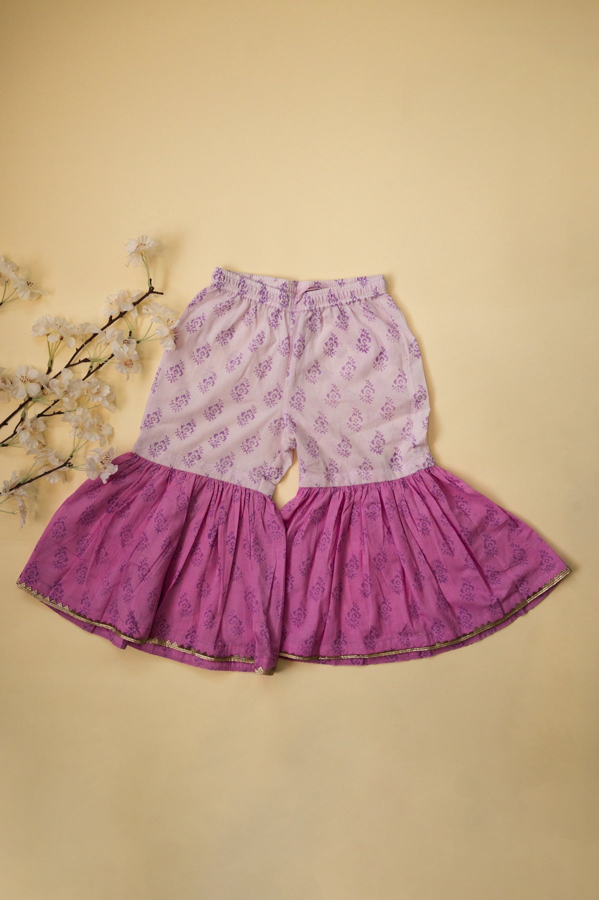 Ombre Floral Sharara Set - Lavender