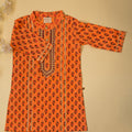 Floral Festive Kurta - Peach