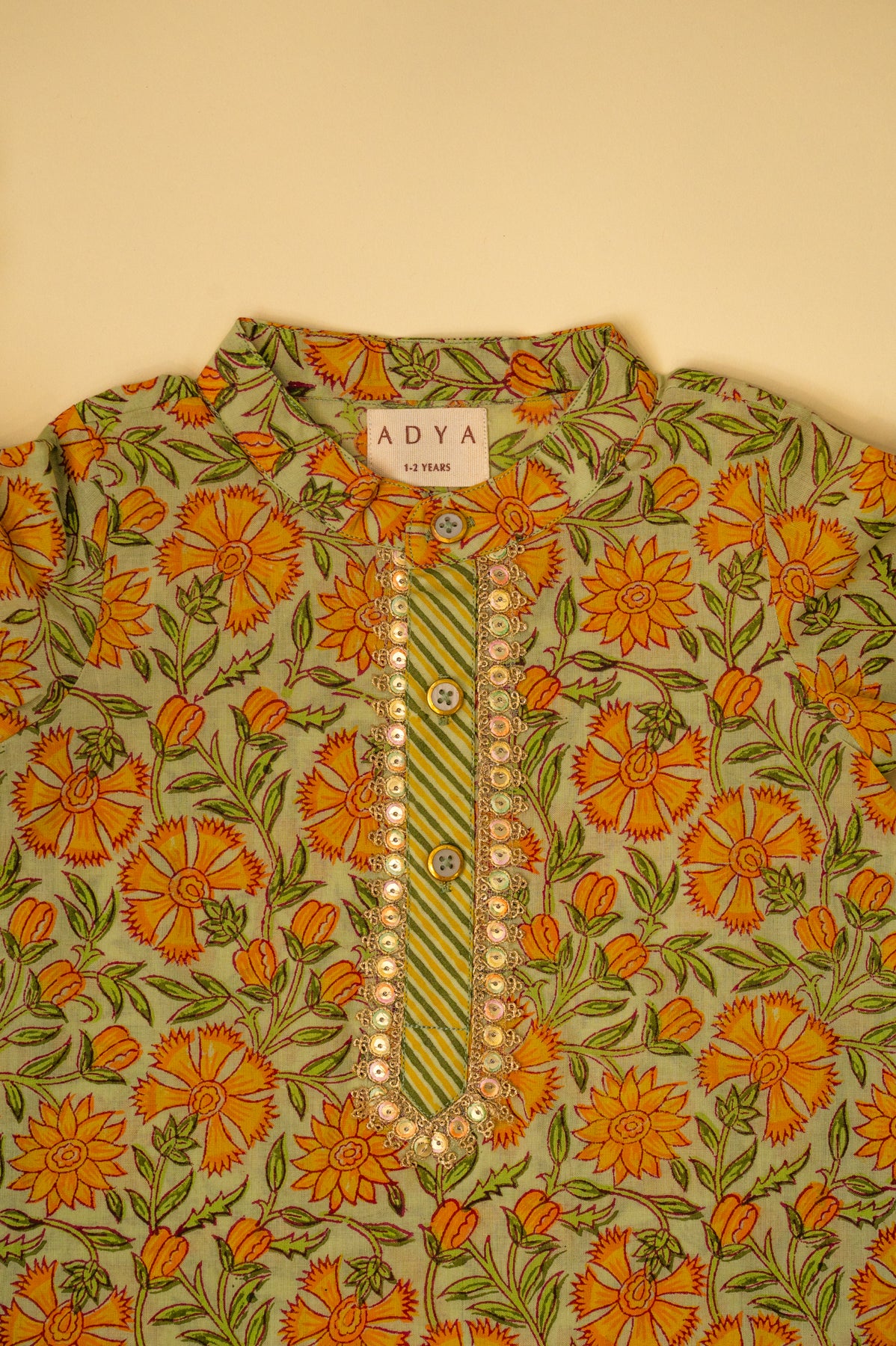 Floral Print Kurta - Green