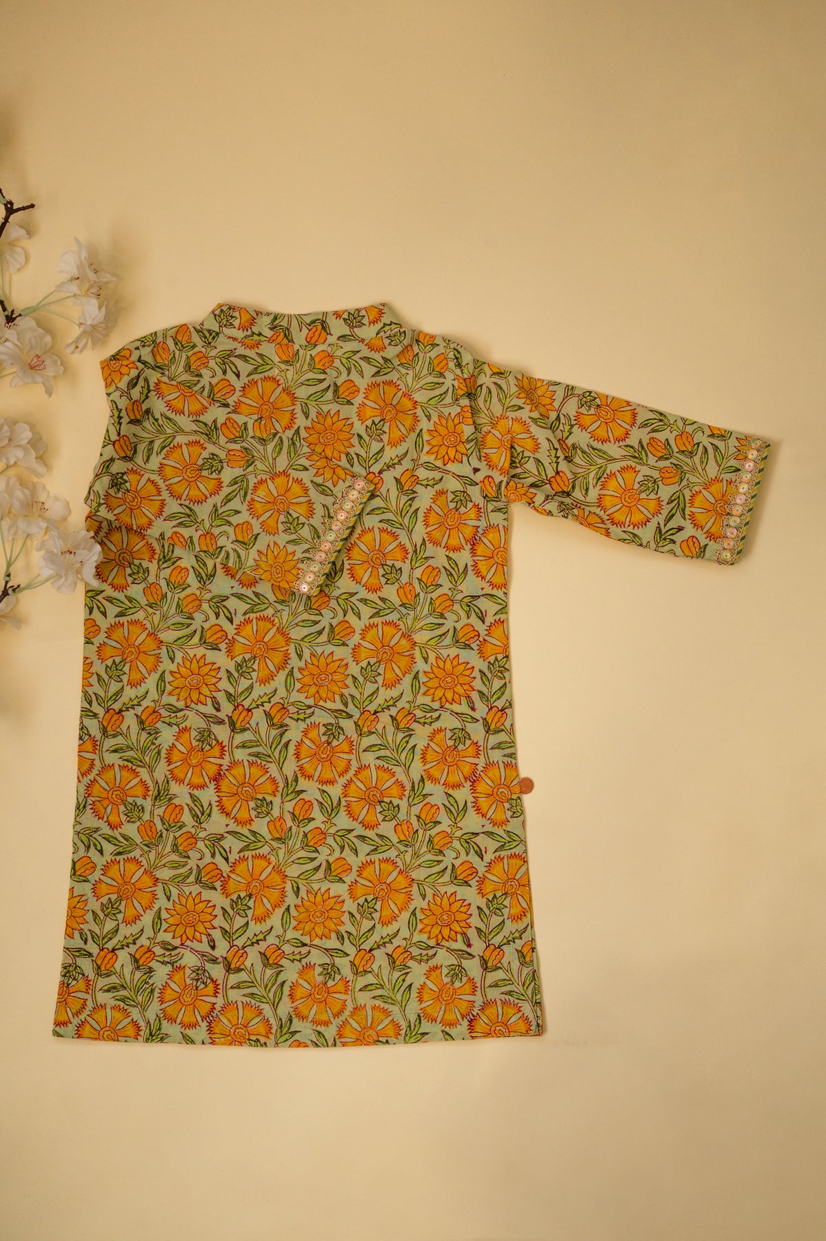 Floral Print Kurta - Green