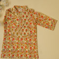 Floral Kurta - Lemon Yellow And Orange