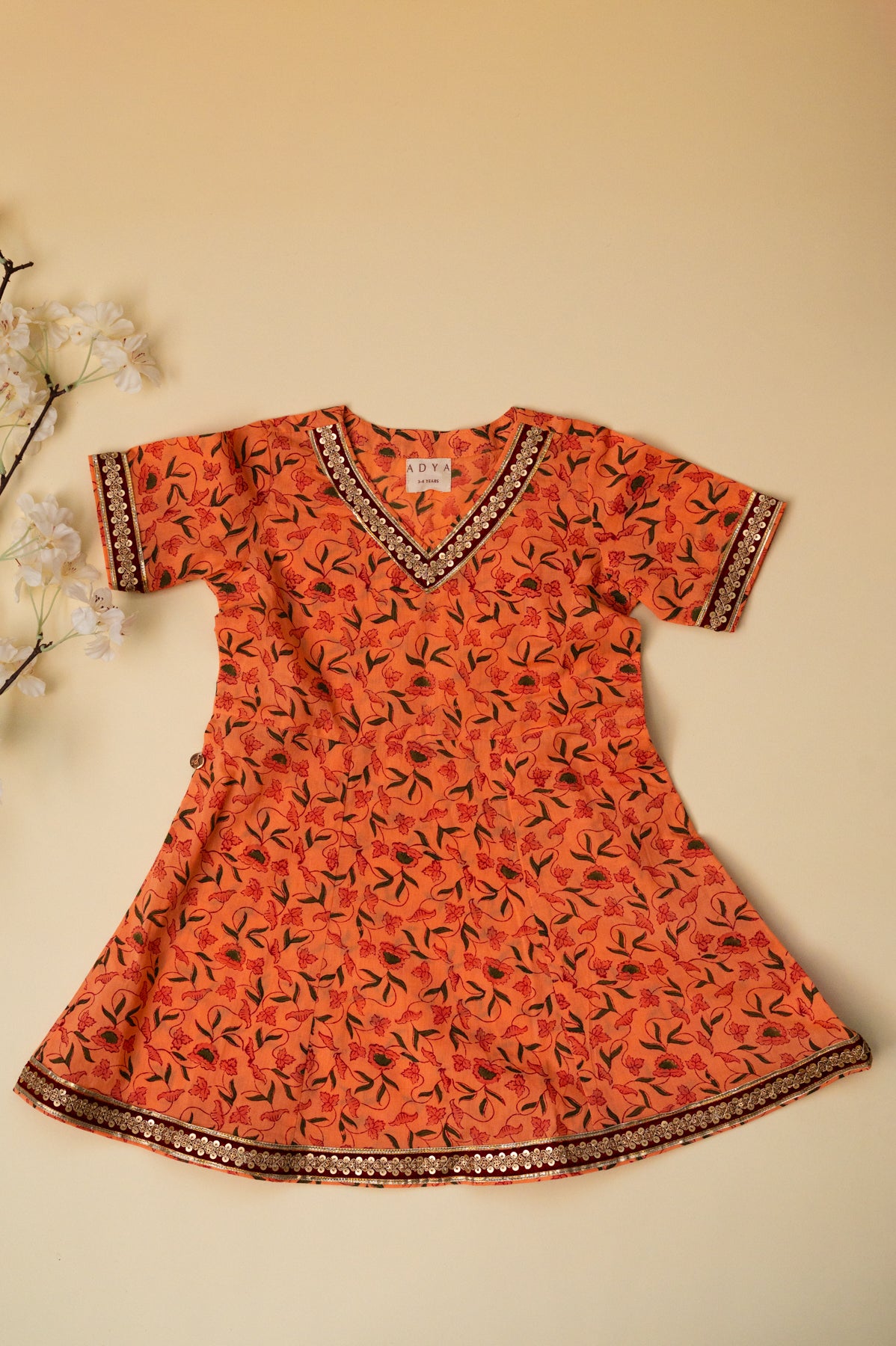 Co-Ord Set With Pants - Orange