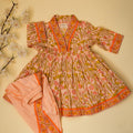 Lotus Floral Co-Ord Set With Tulip Pants - Peach