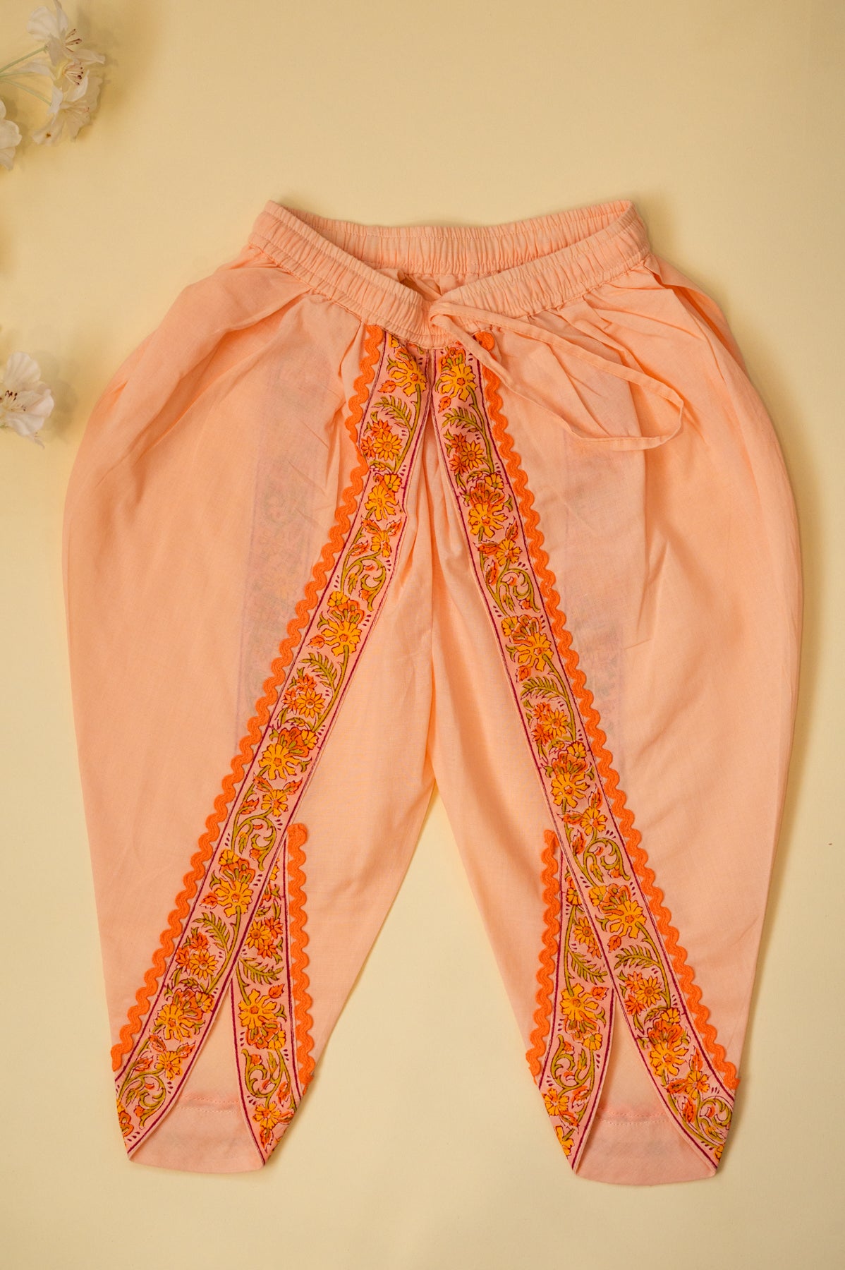 Lotus Floral Co-Ord Set With Tulip Pants - Peach