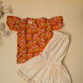Jaal Kurta With Sharara - Orange