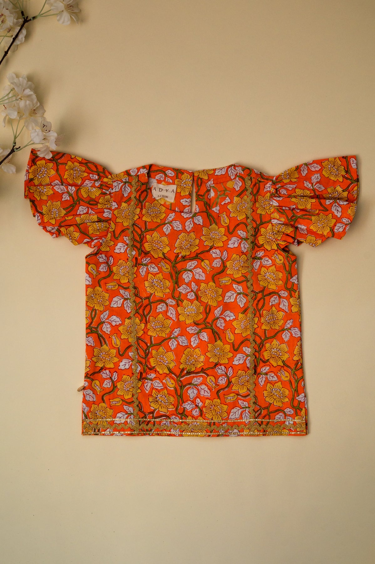 Jaal Kurta With Sharara - Orange