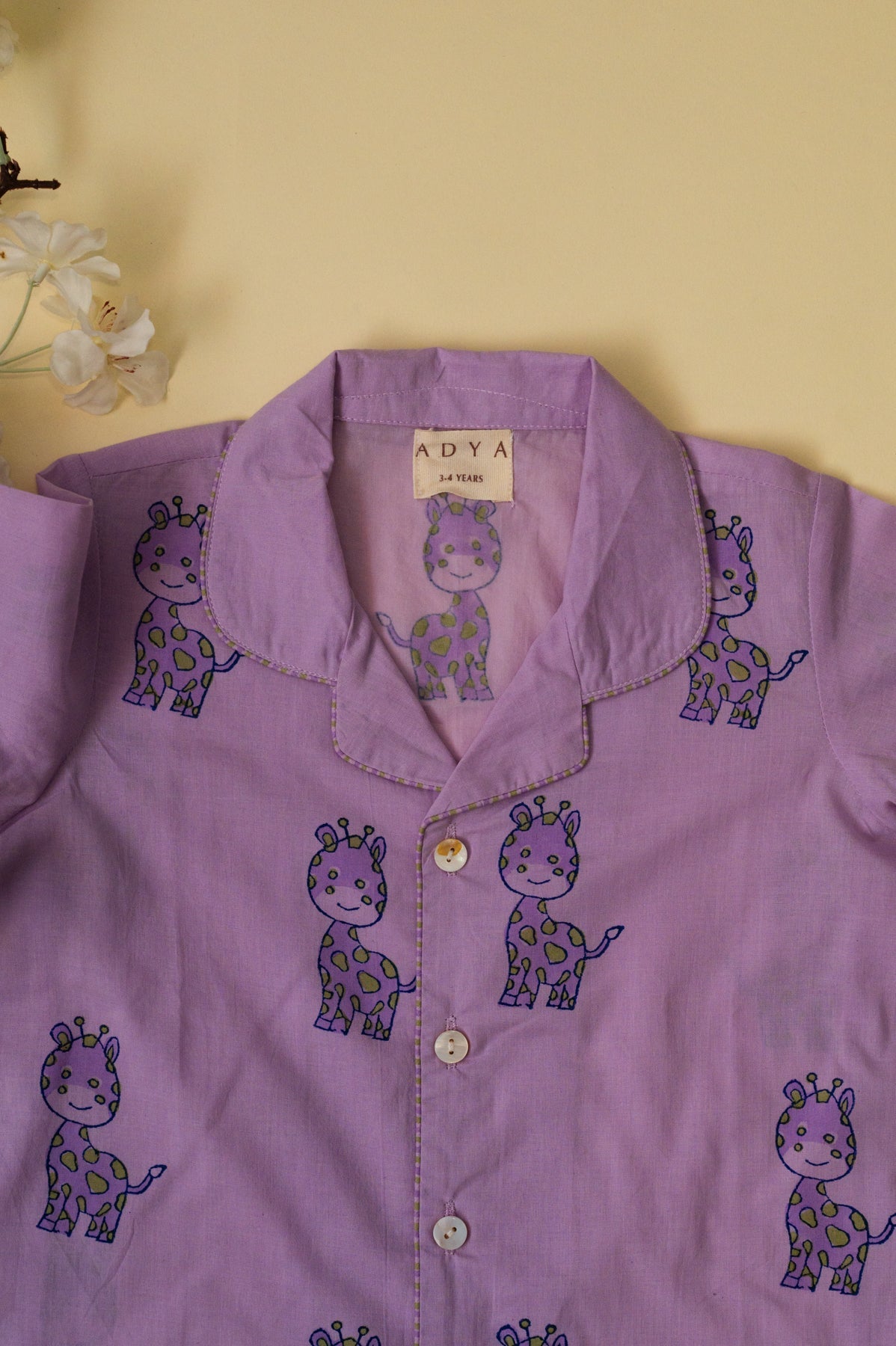 Purple Giraffe Kids Night Suit