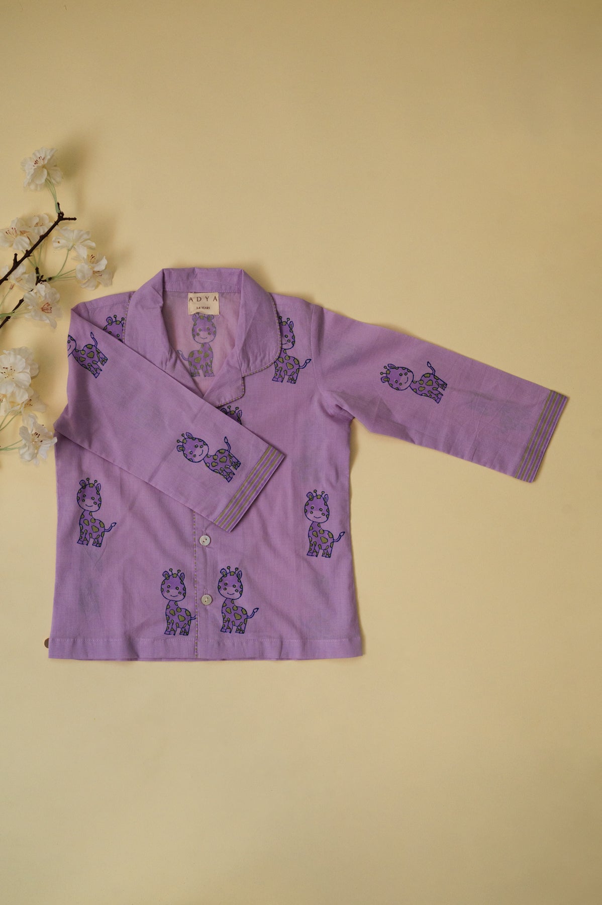 Purple Giraffe Kids Night Suit