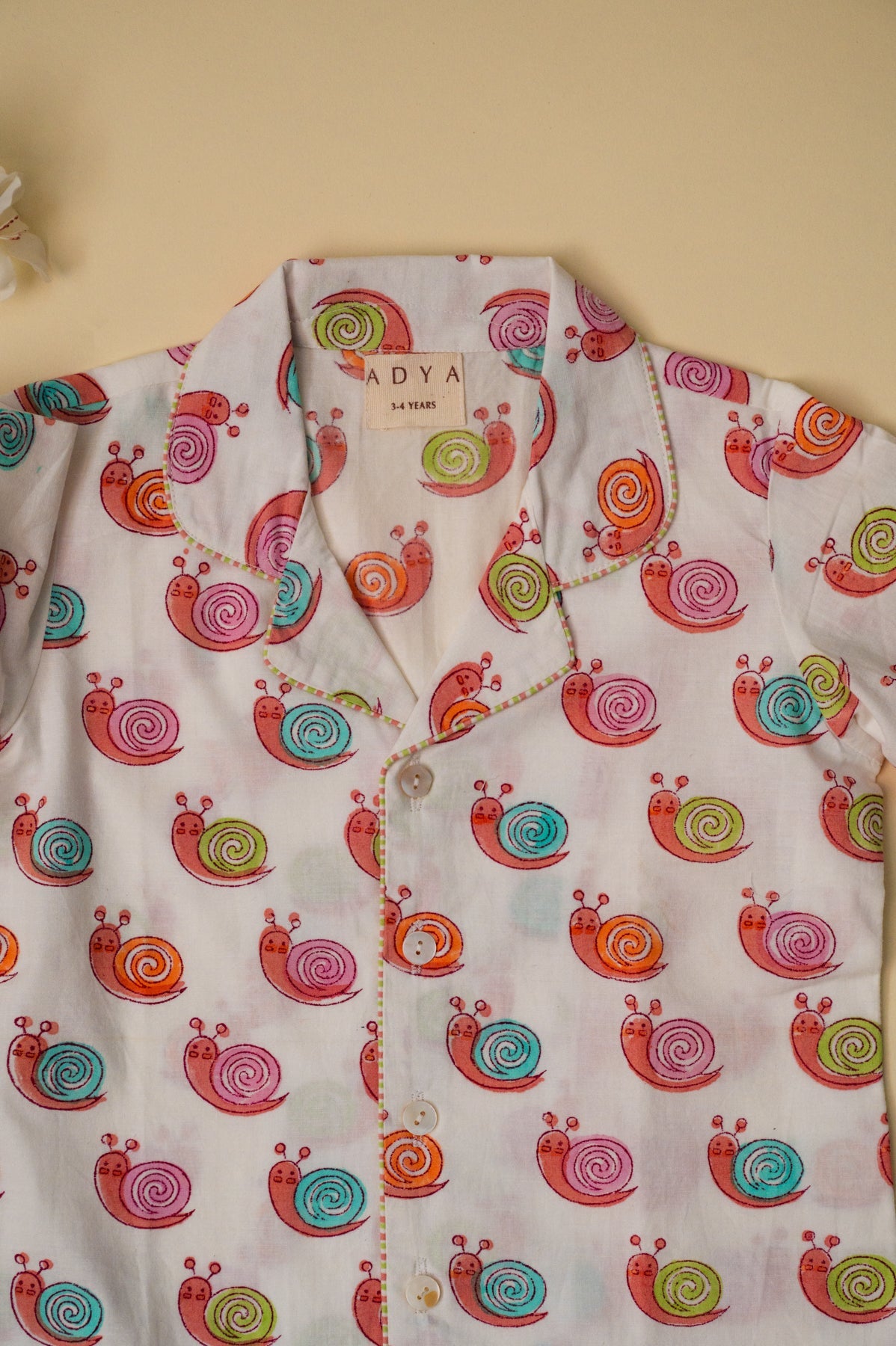 Multicolor Snail Kids Night Suit