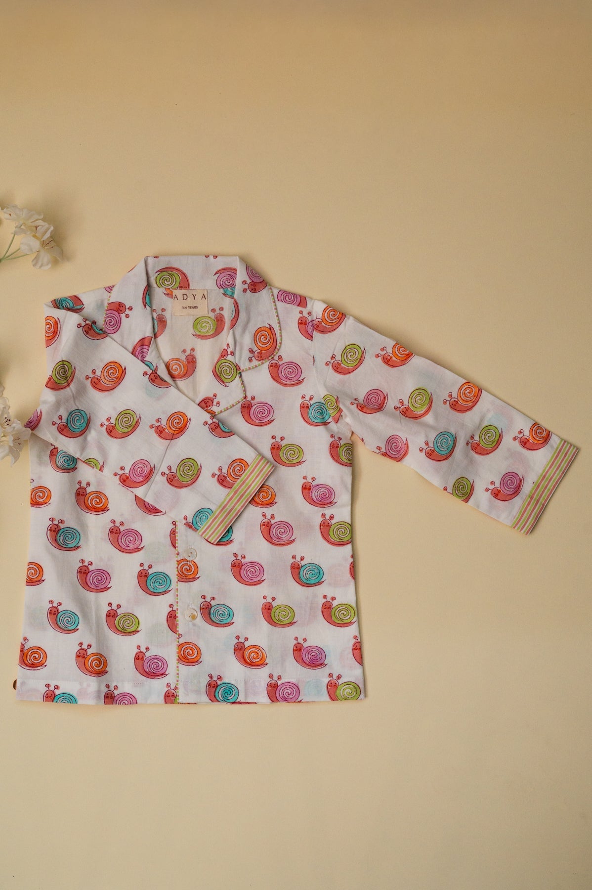 Multicolor Snail Kids Night Suit