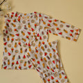 White Candy Pineapple Kids Night Suits