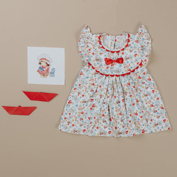 Printed Berry Cotton Dress