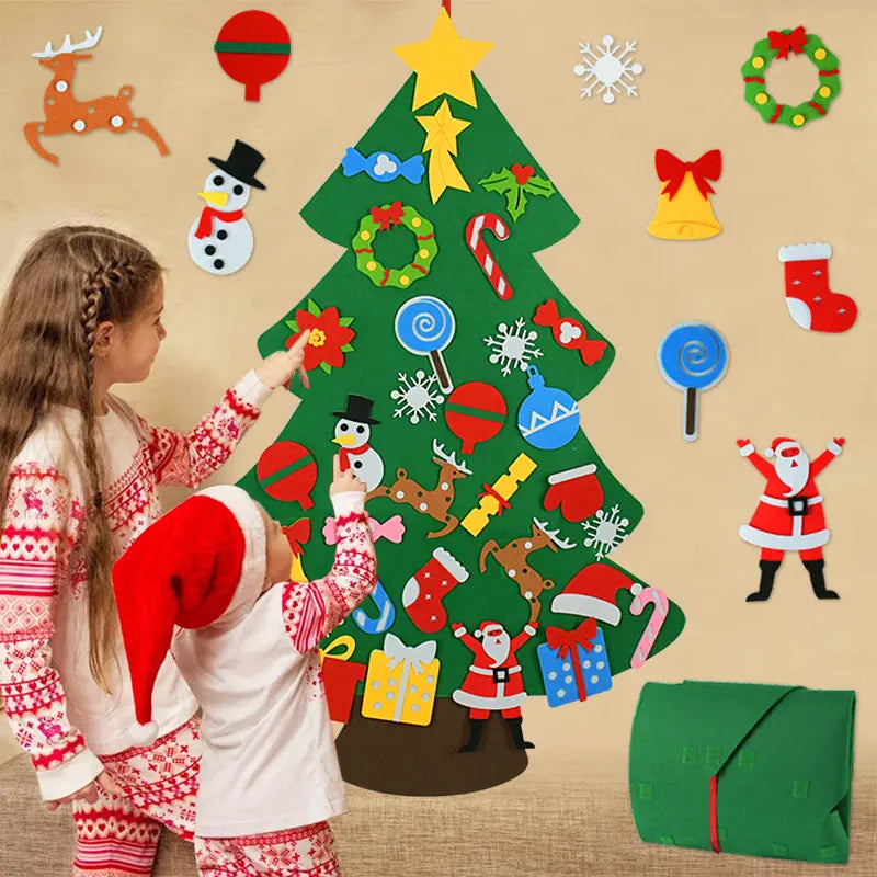 DIY Christmas Tree With 25 Ornaments - 40" Felt