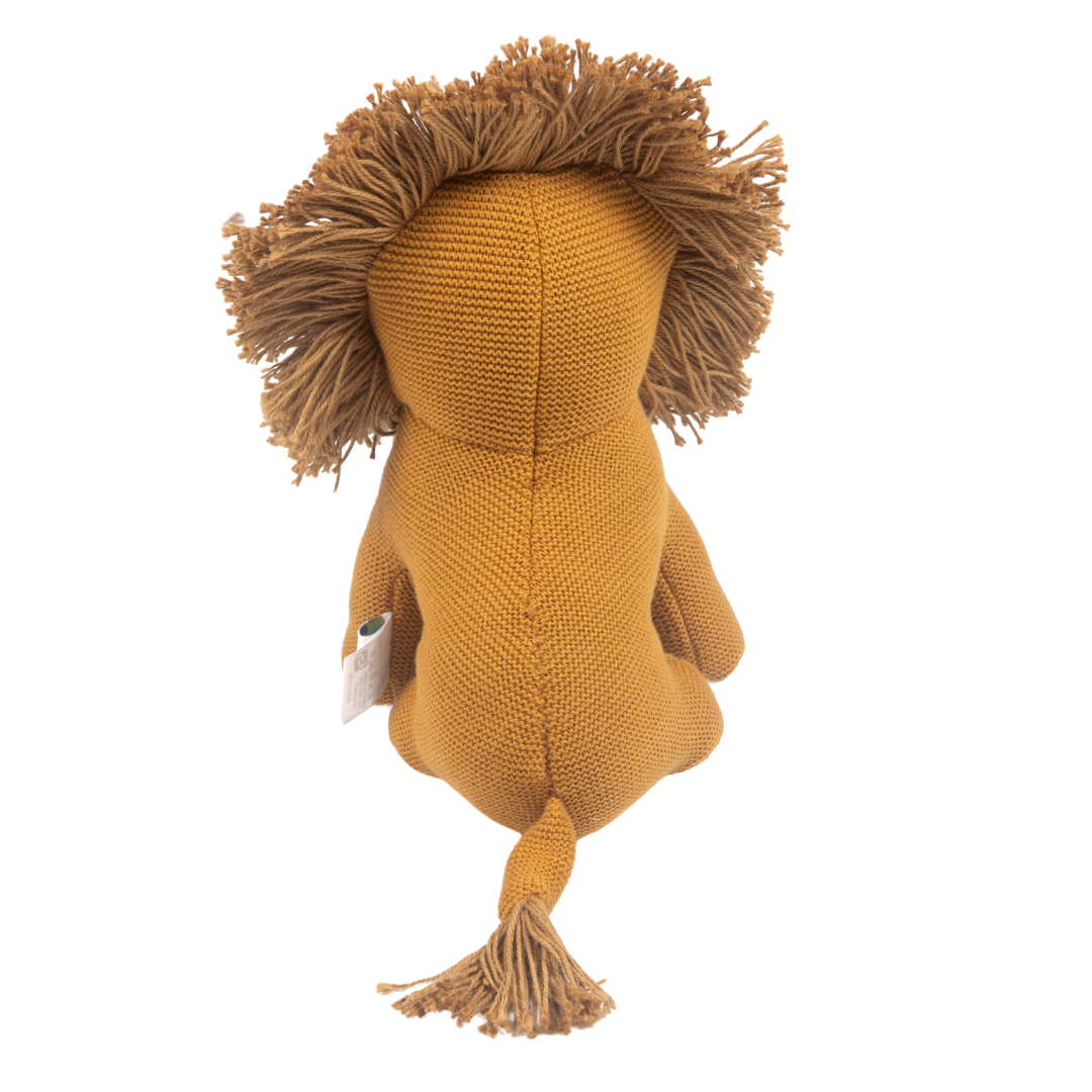 Leo the Lion - Knitted Cotton Animal Plush Toy for Kids