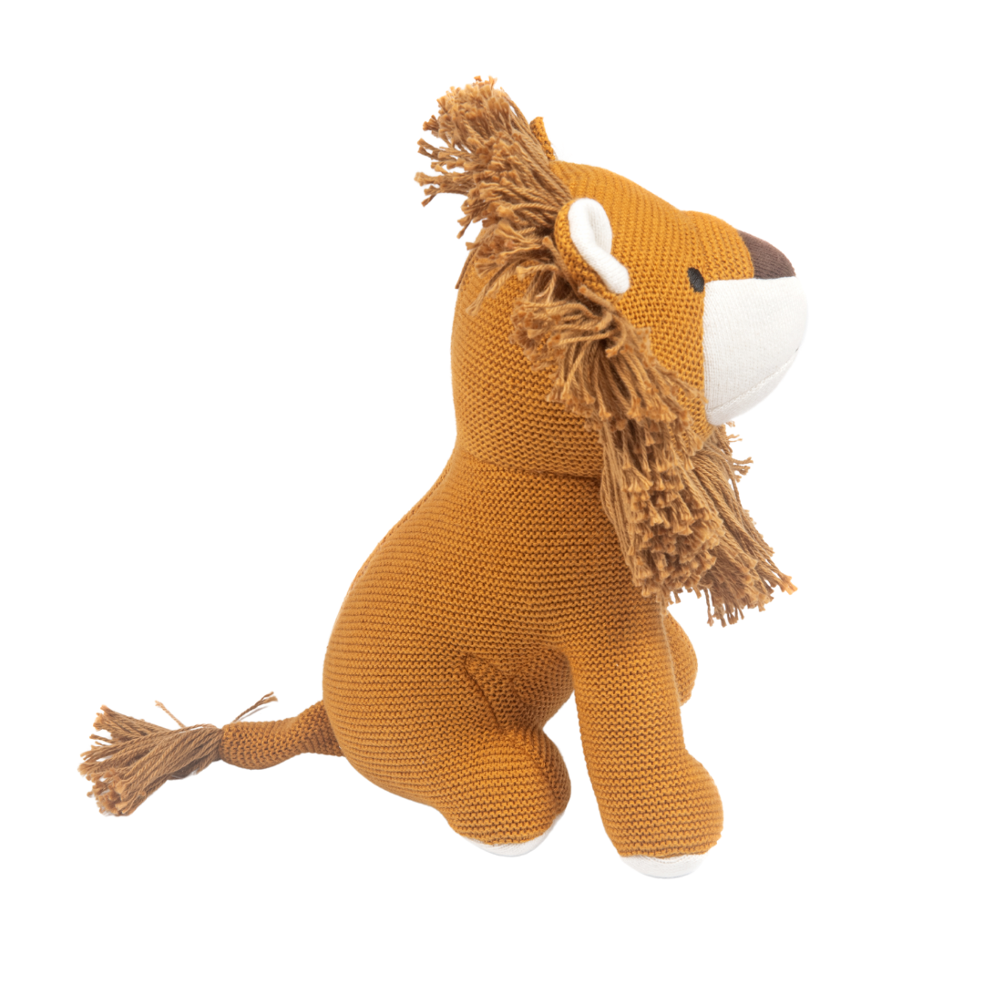 Leo the Lion - Knitted Cotton Animal Plush Toy for Kids