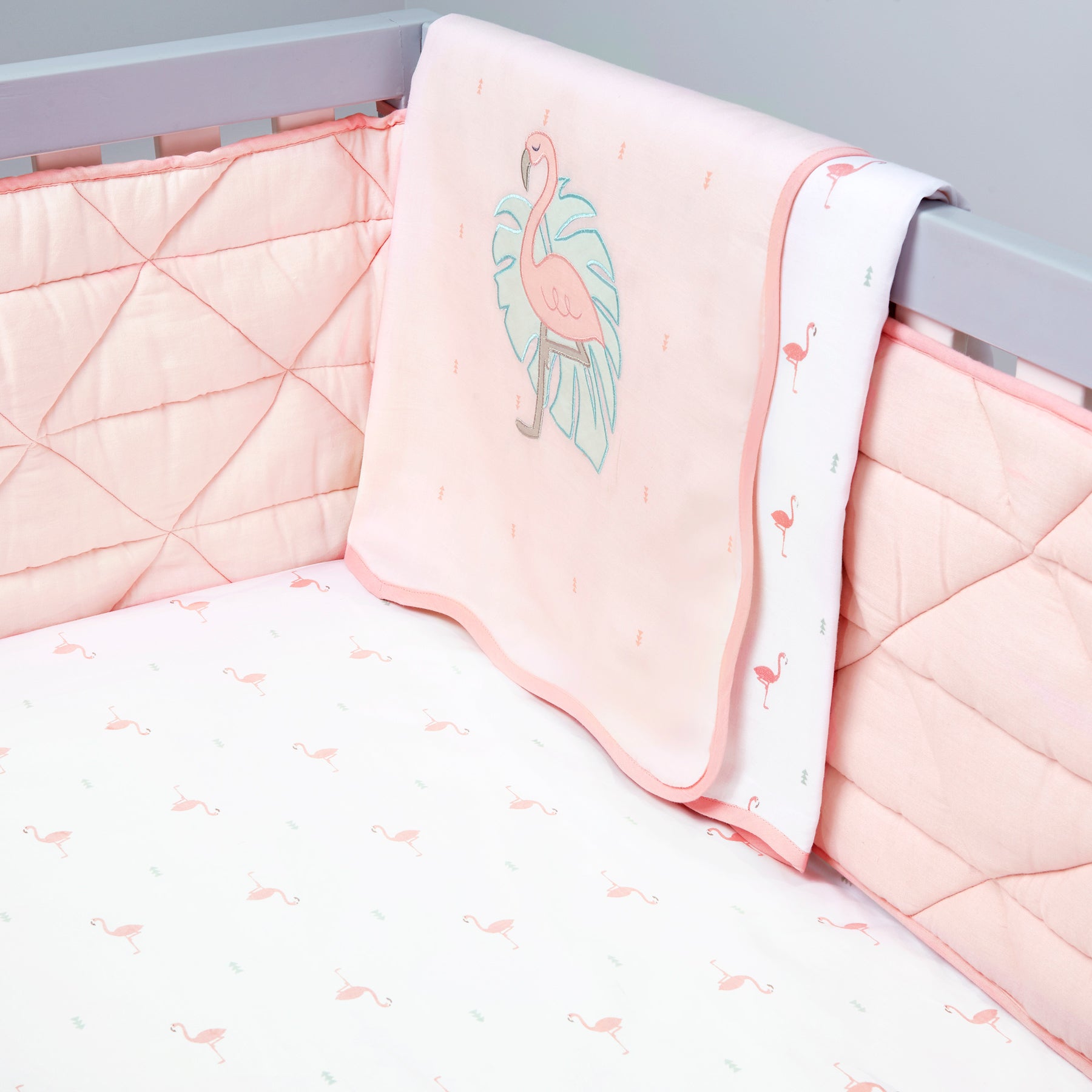 Organic Cotton Dohar  - Hello Flamingo