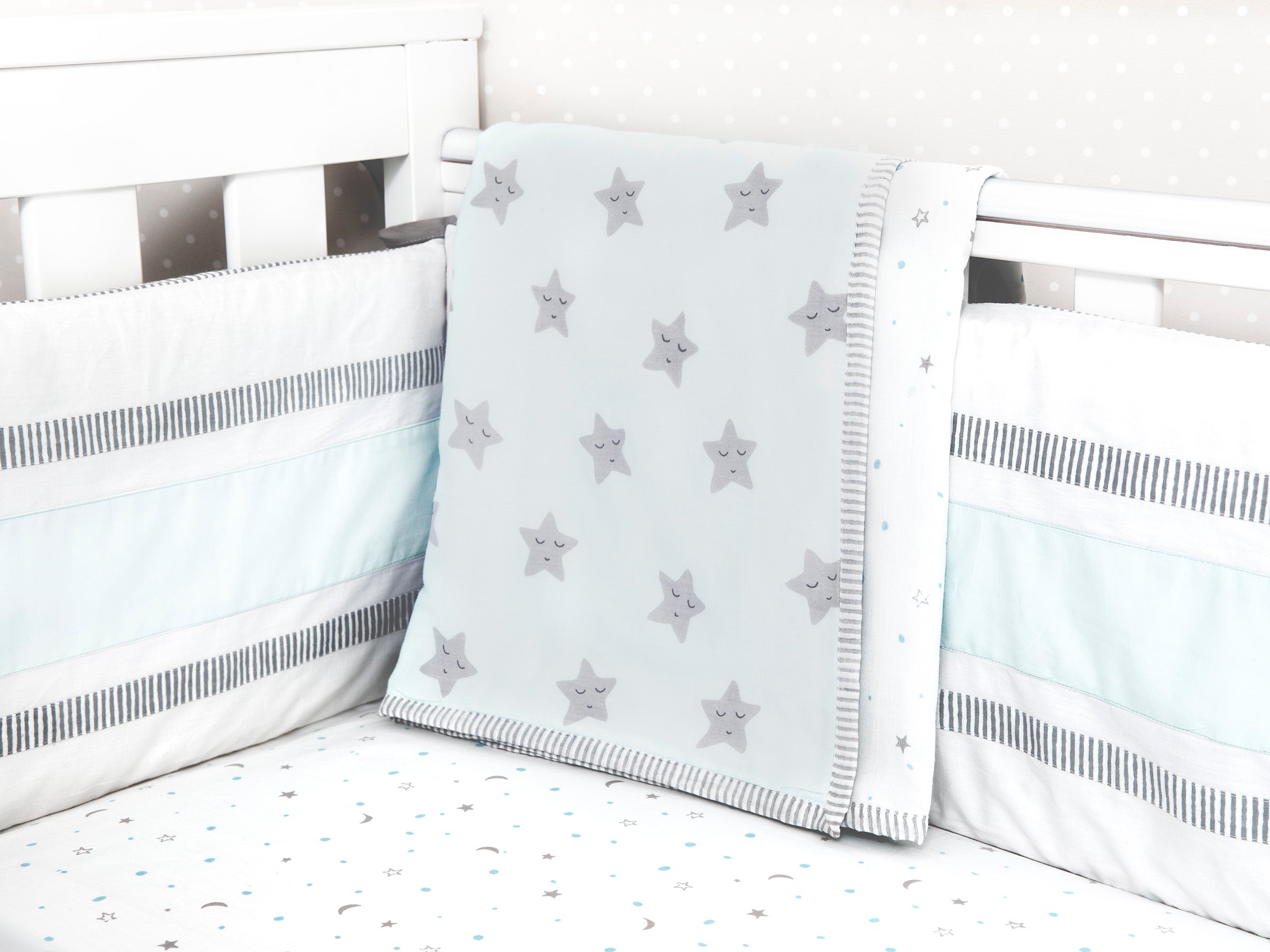 Organic Cotton Dohar  - Sleepy Star - Blue
