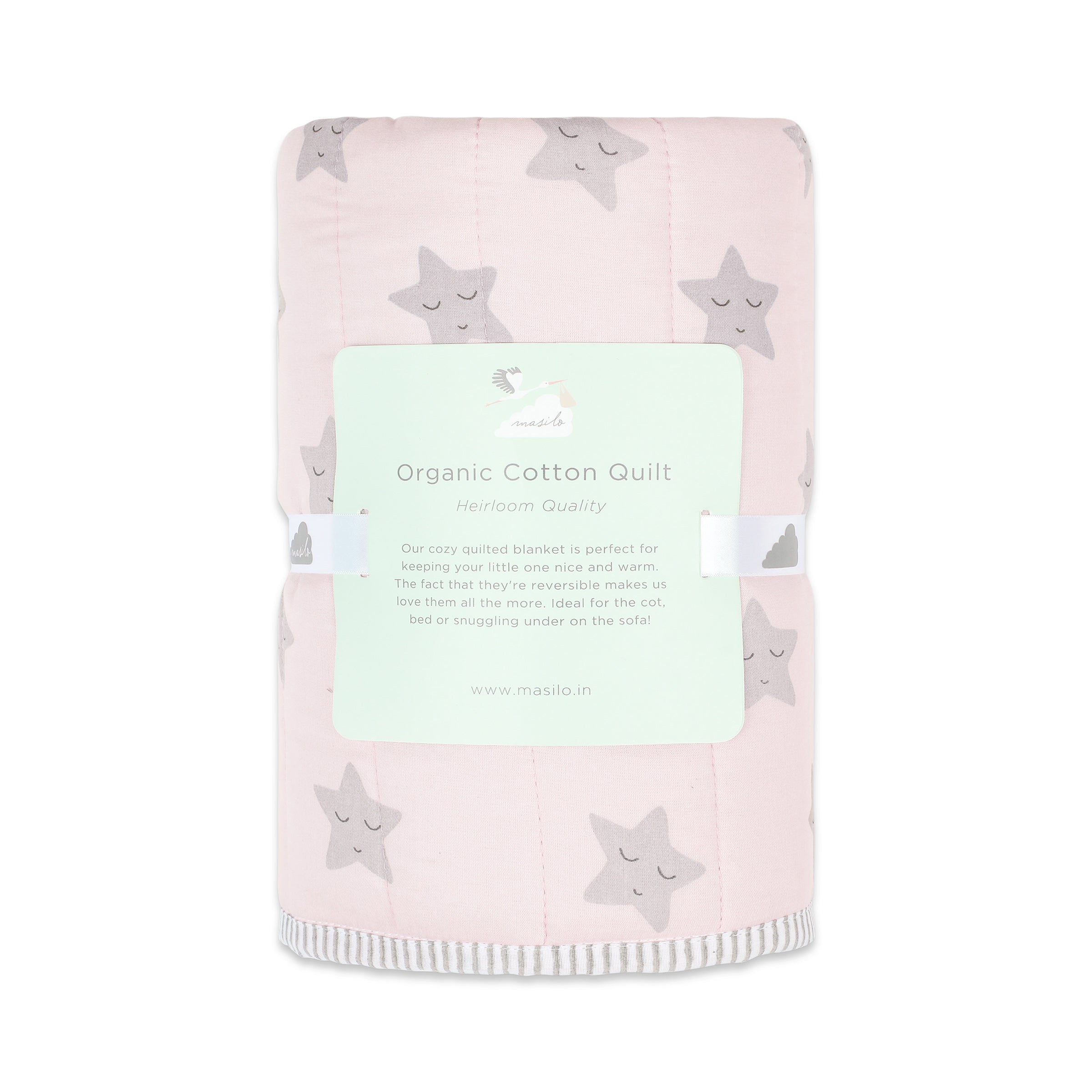 Organic Cotton Quilt - Sleepy Star - Pink
