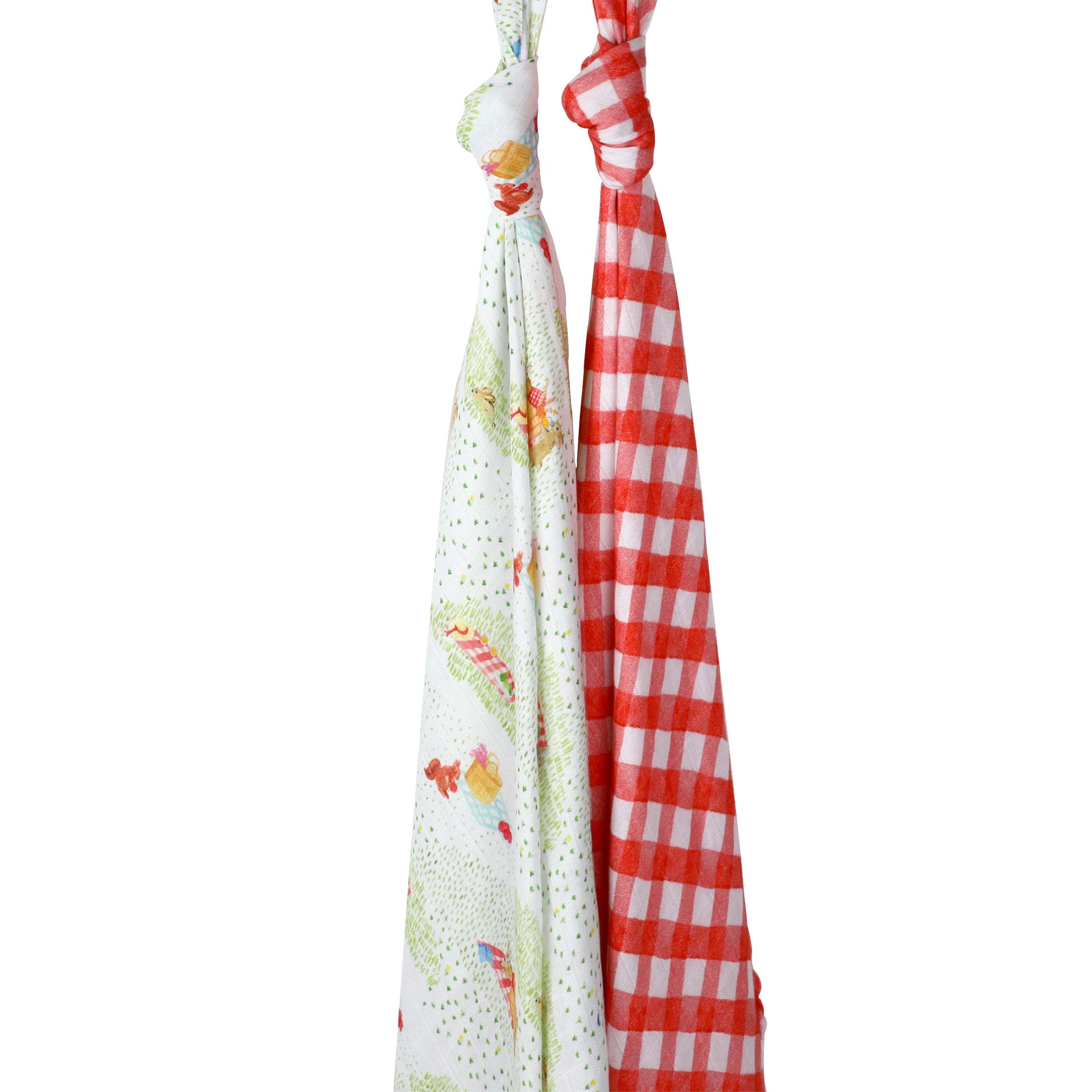 Bamboo Muslin Swaddles - Set of 2 – Picnic Party & Gingham Checks