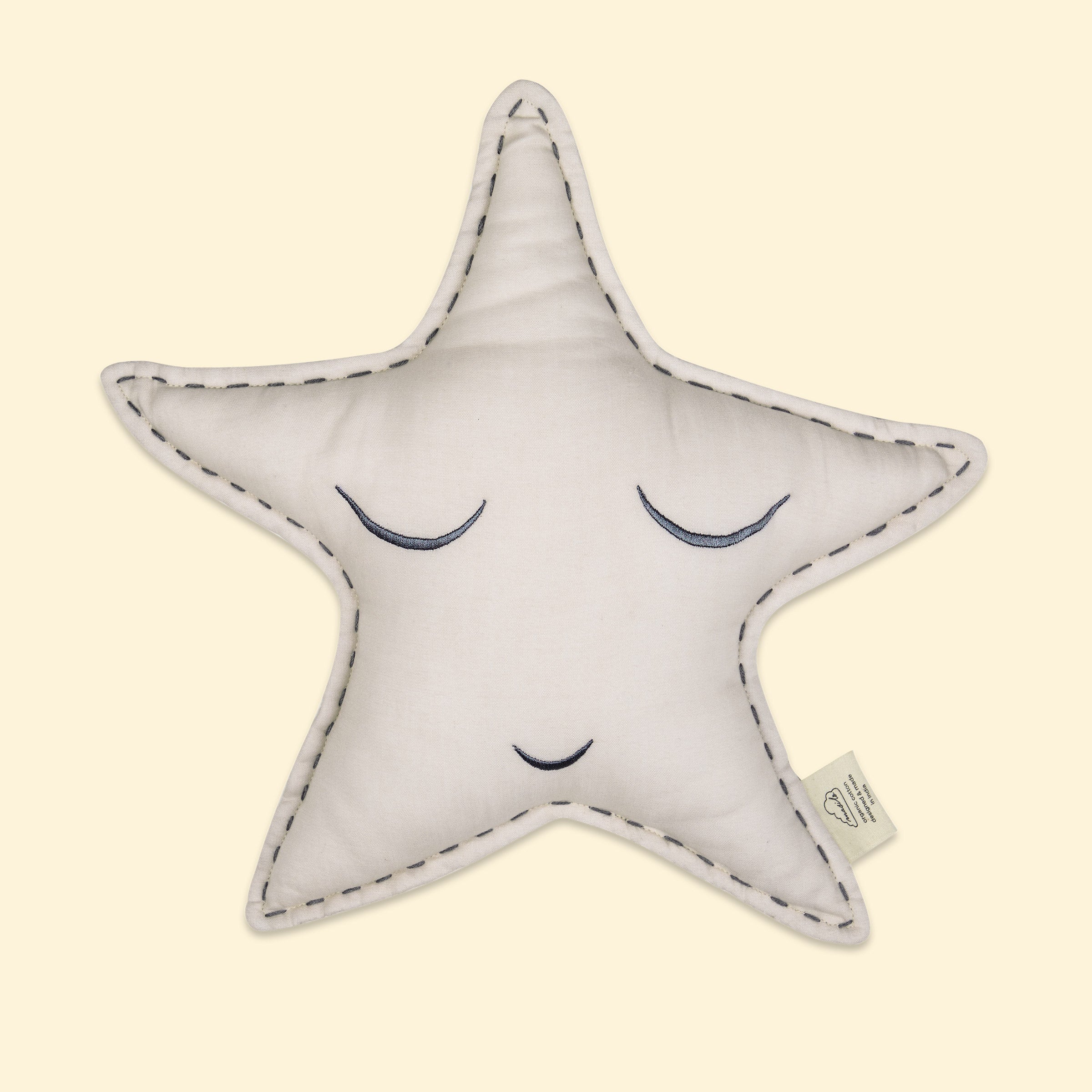 Organic Shape Cushion - Sleepy Star | Grey