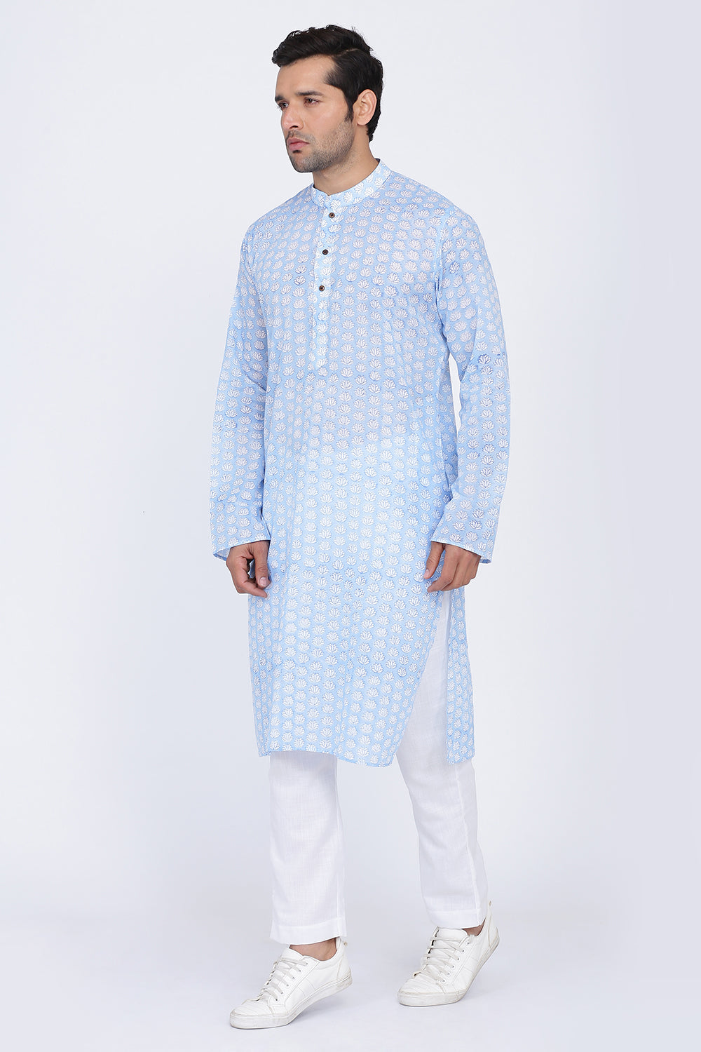 Mist Handblock Kurta