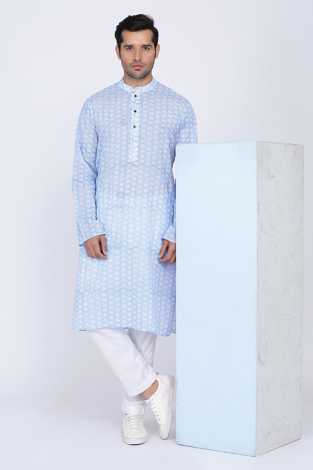 Mist Handblock Kurta