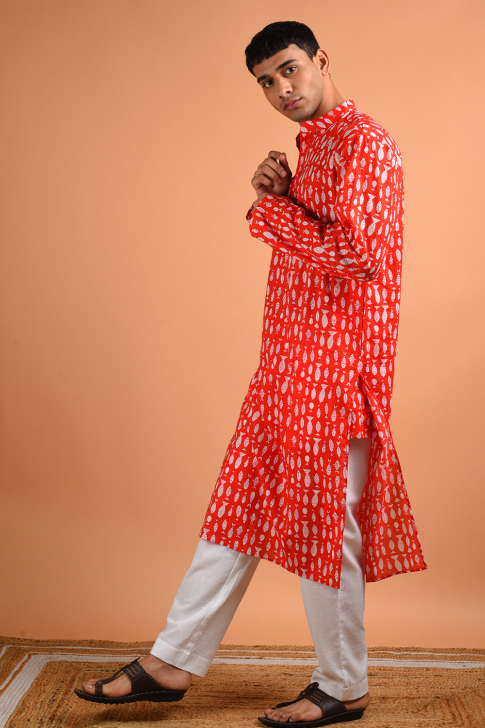 Red Cotton Kurta