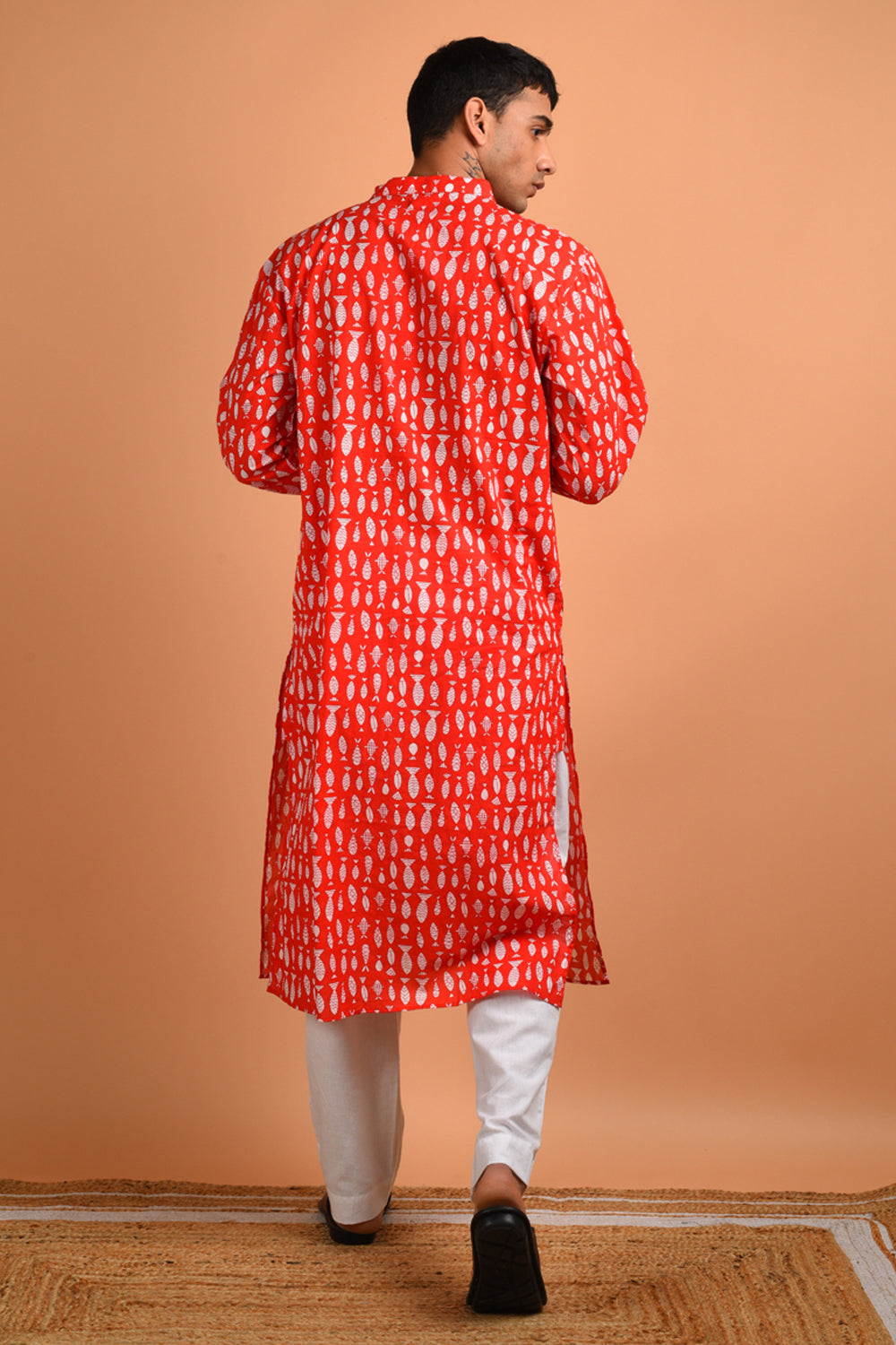 Red Cotton Kurta