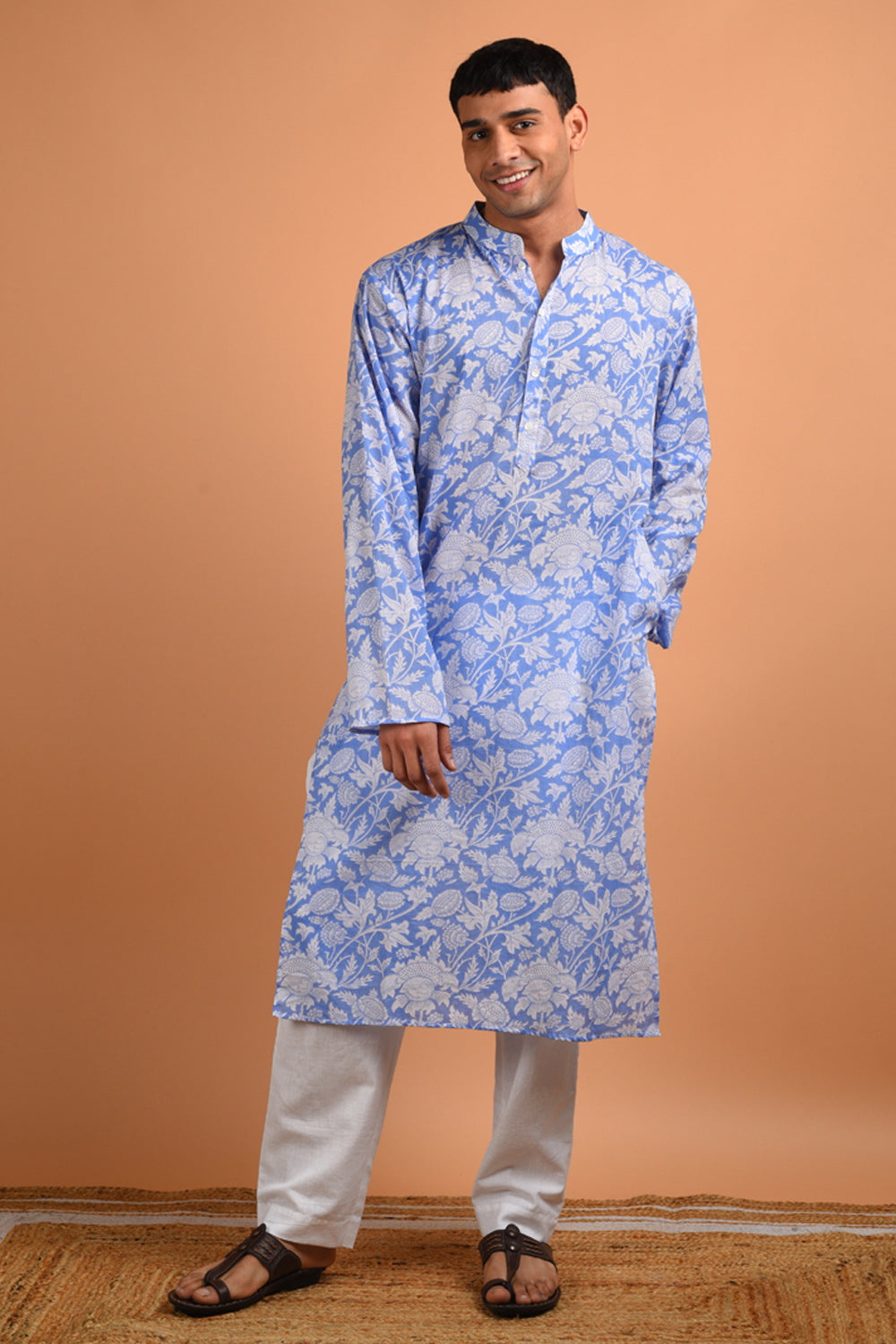 Azure Handblock Kurta