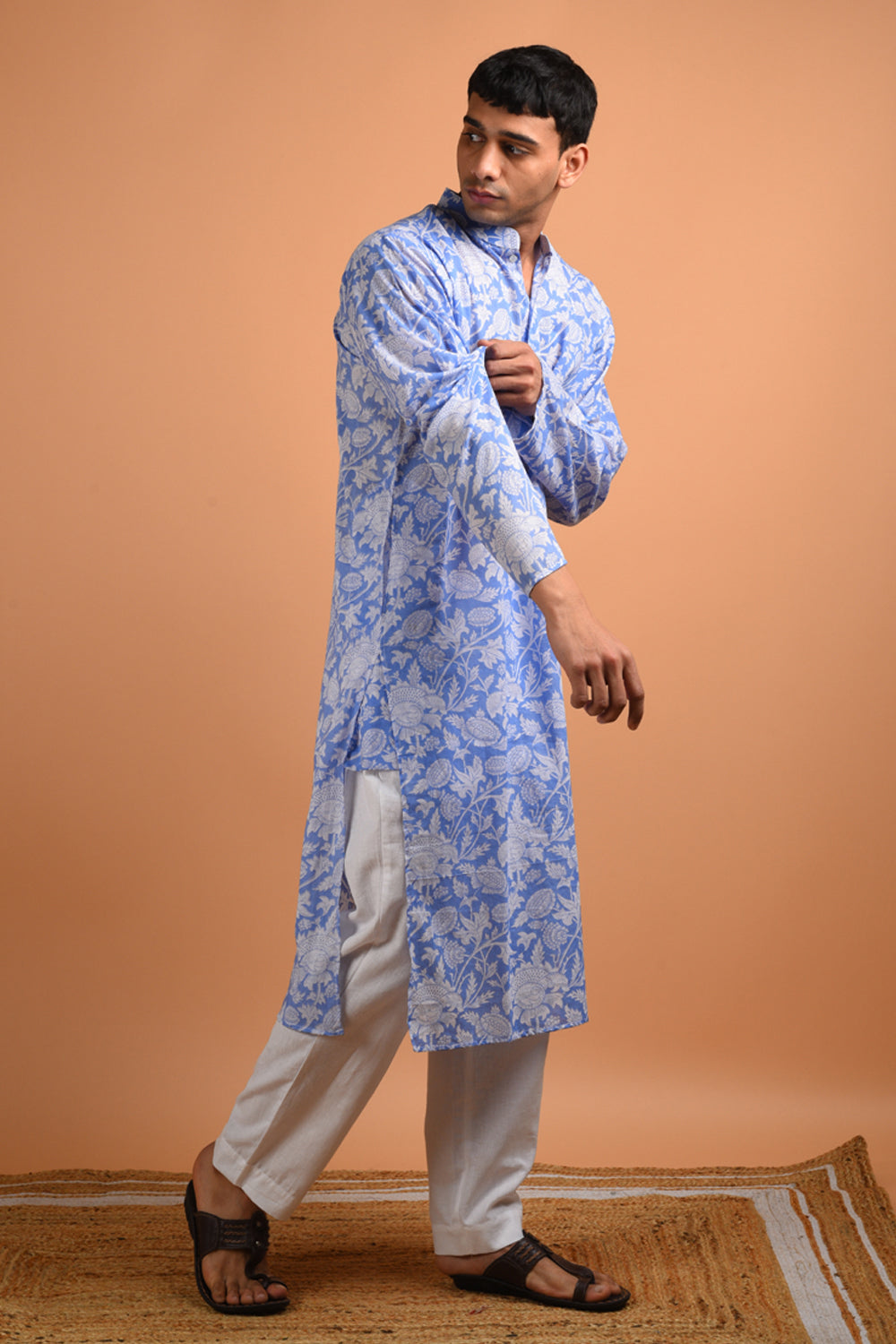 Azure Handblock Kurta