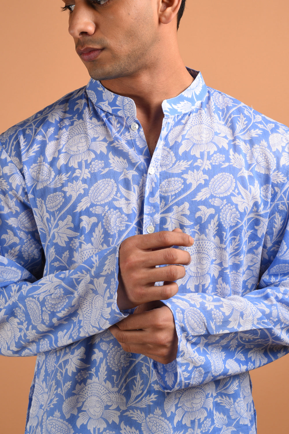 Azure Handblock Kurta