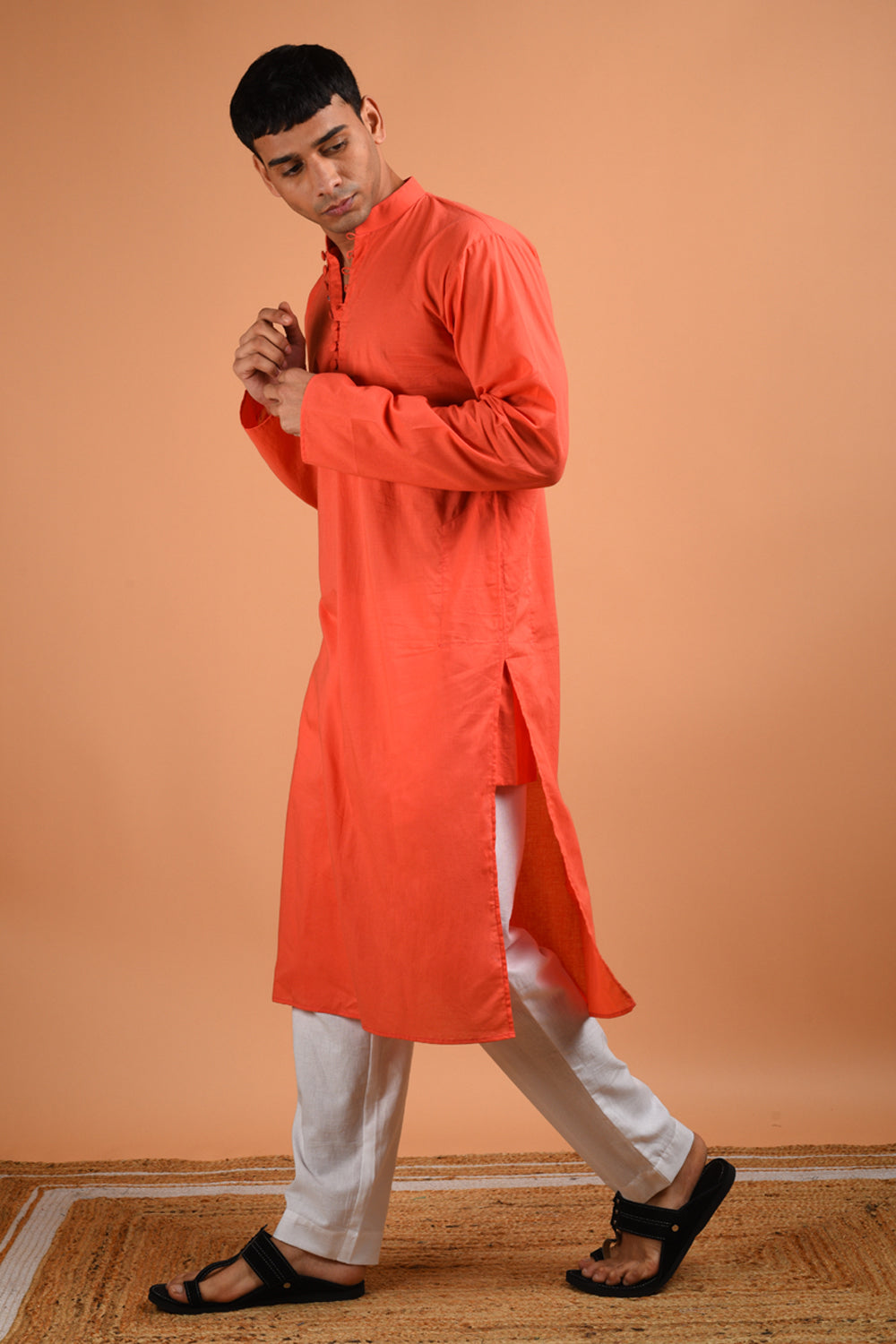 Coral Cotton Kurta