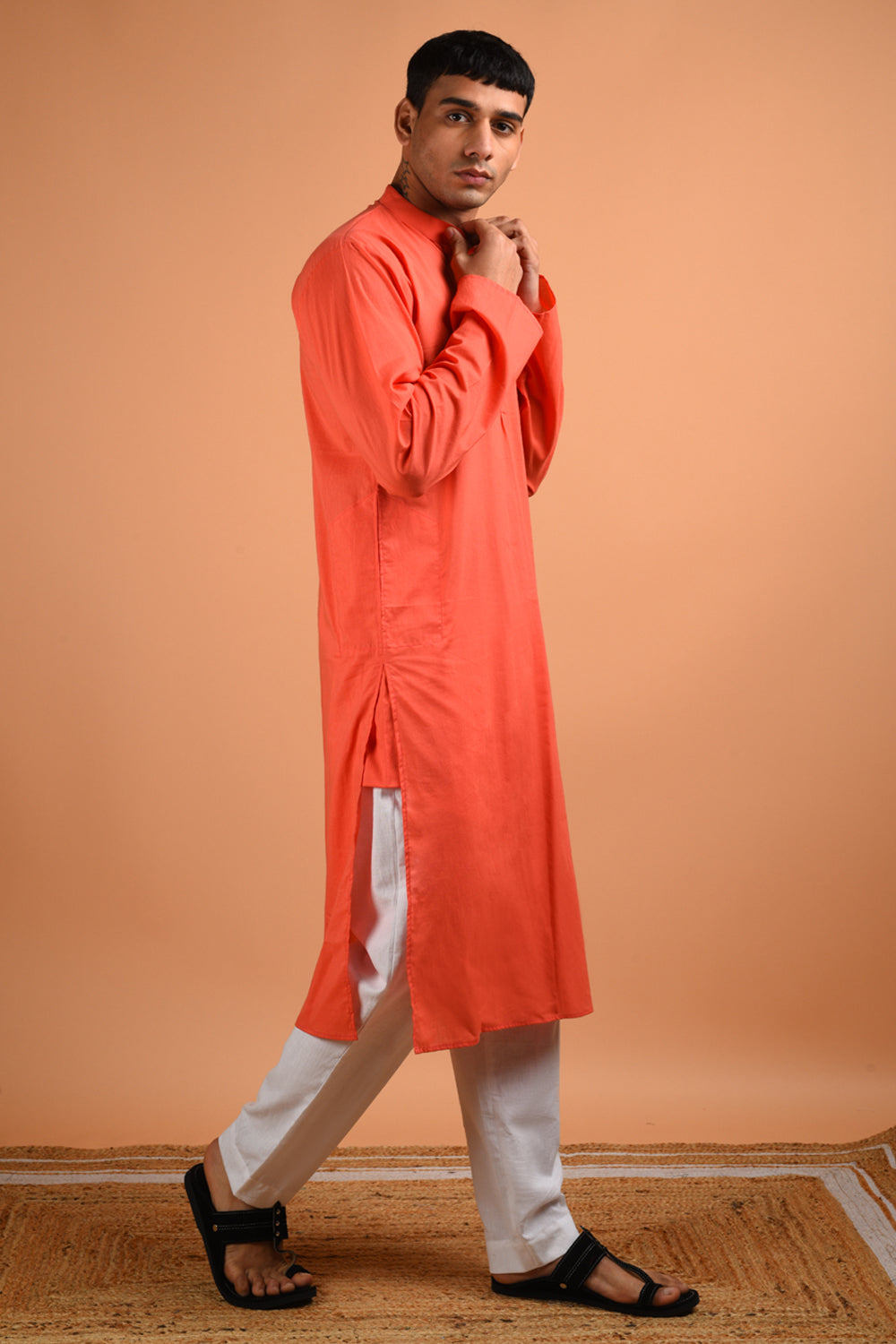 Coral Cotton Kurta