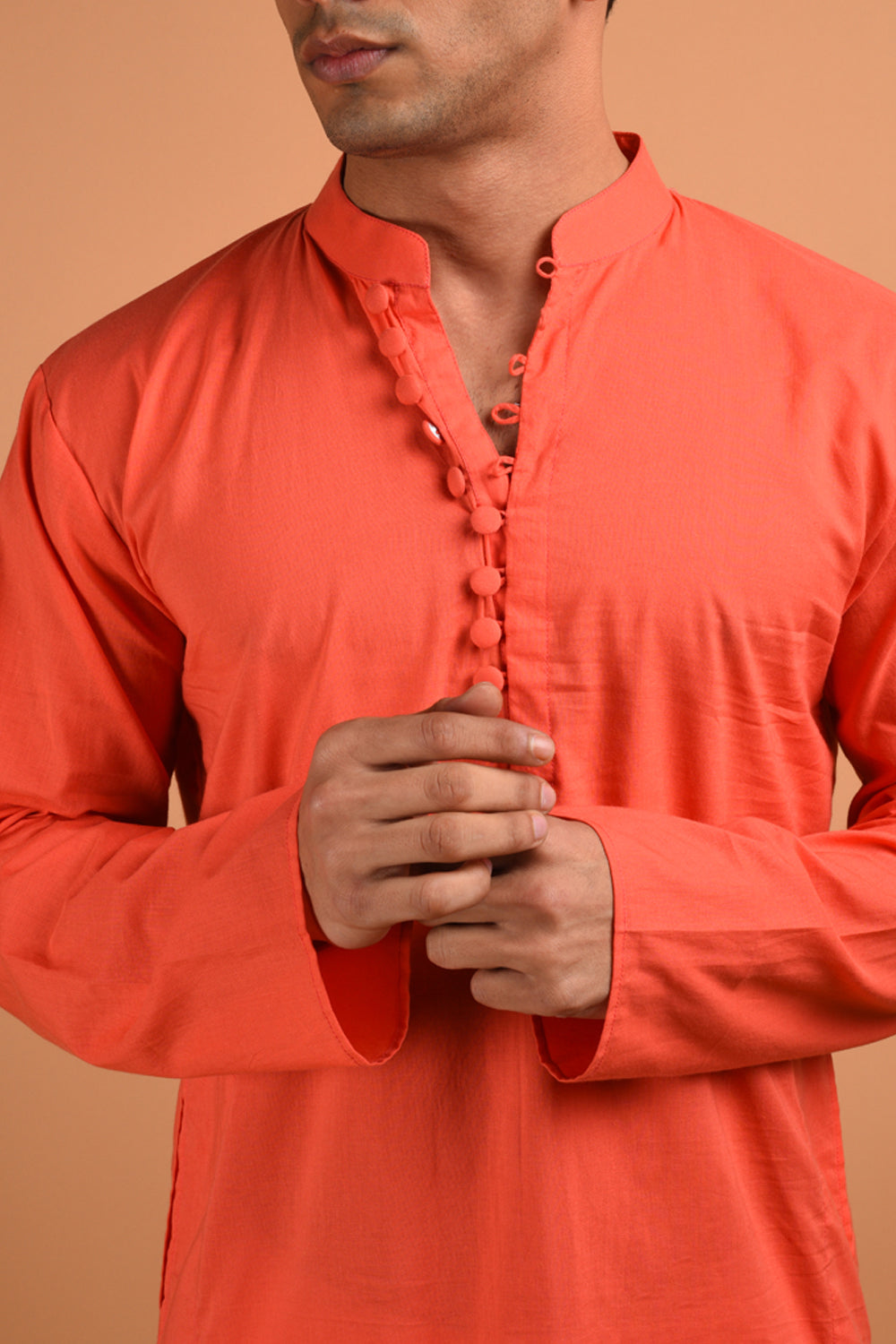 Coral Cotton Kurta