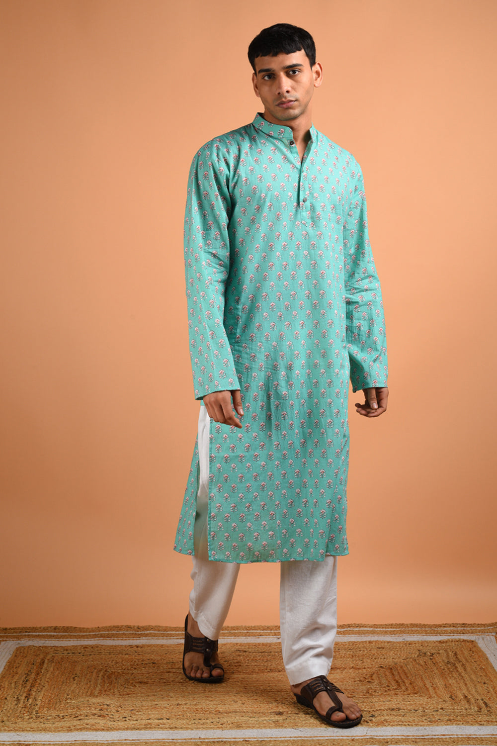 Mint Handblock Kurta