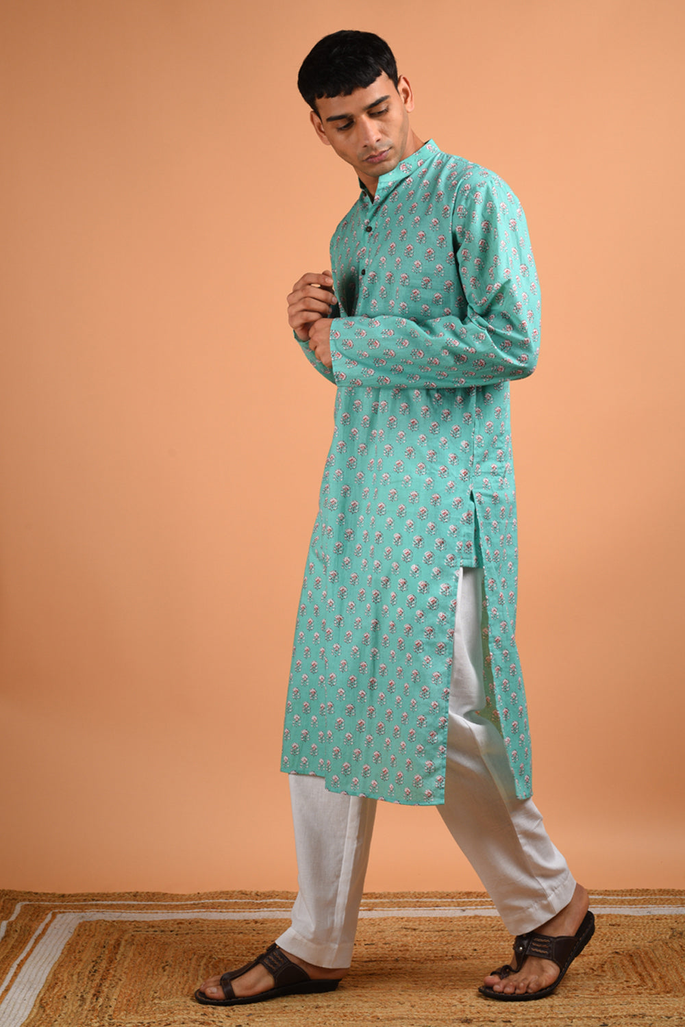 Mint Handblock Kurta