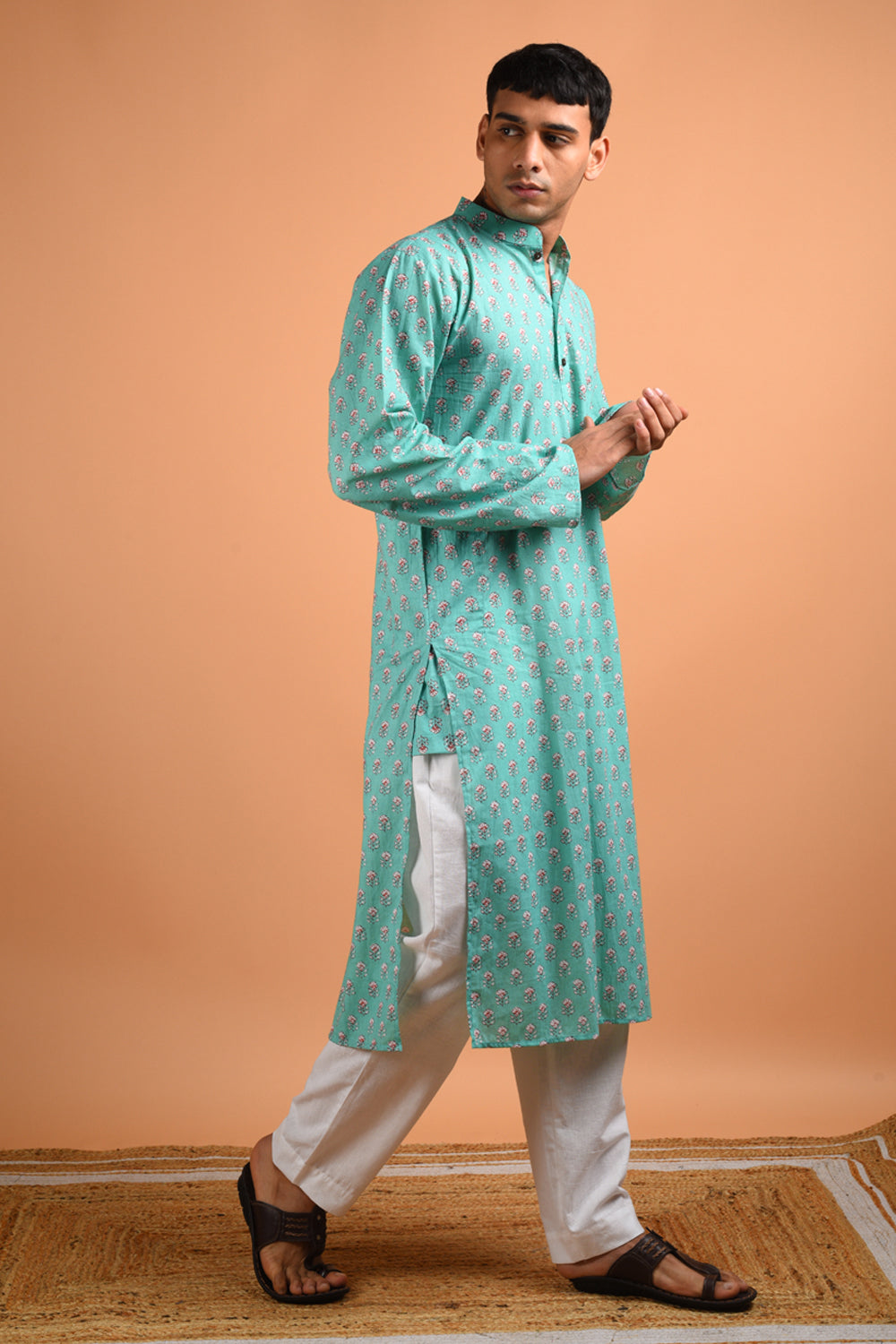 Mint Handblock Kurta