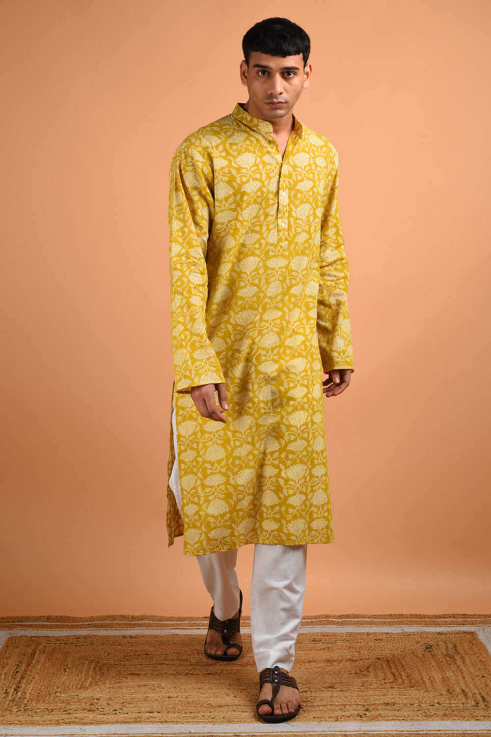 Corn Handblock Kurta