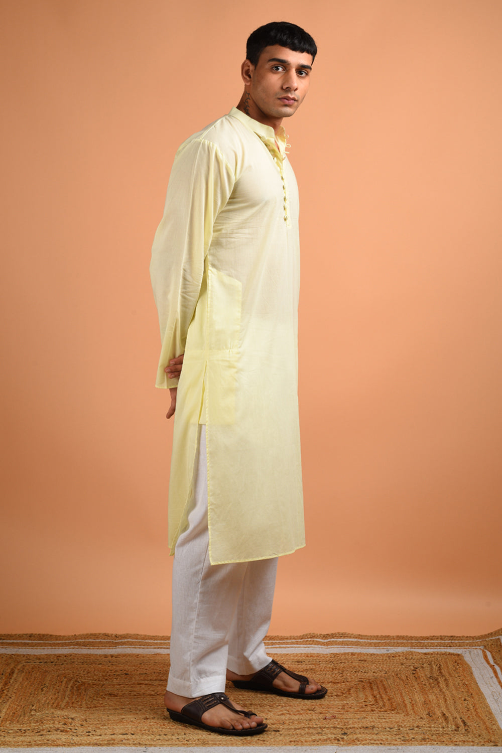 Yellow Cotton Kurta