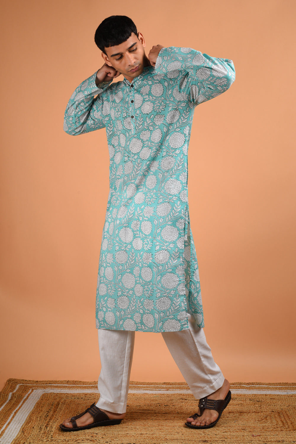 Green Handblock Kurta