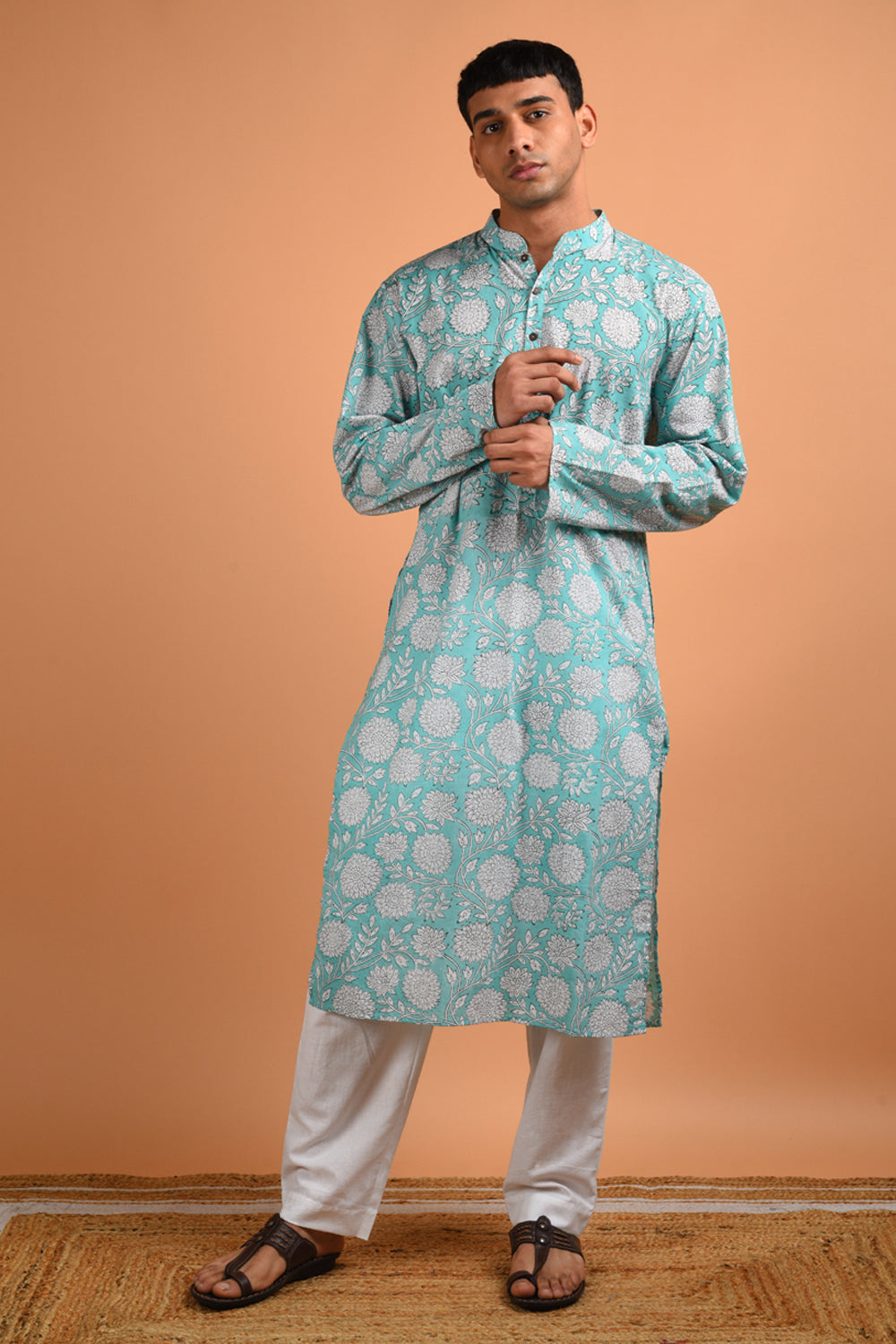 Green Handblock Kurta