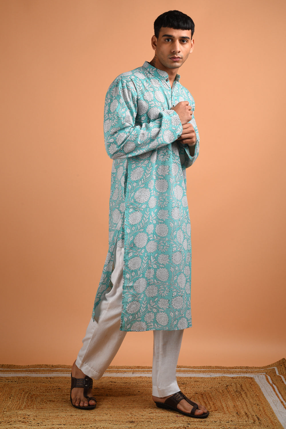 Green Handblock Kurta