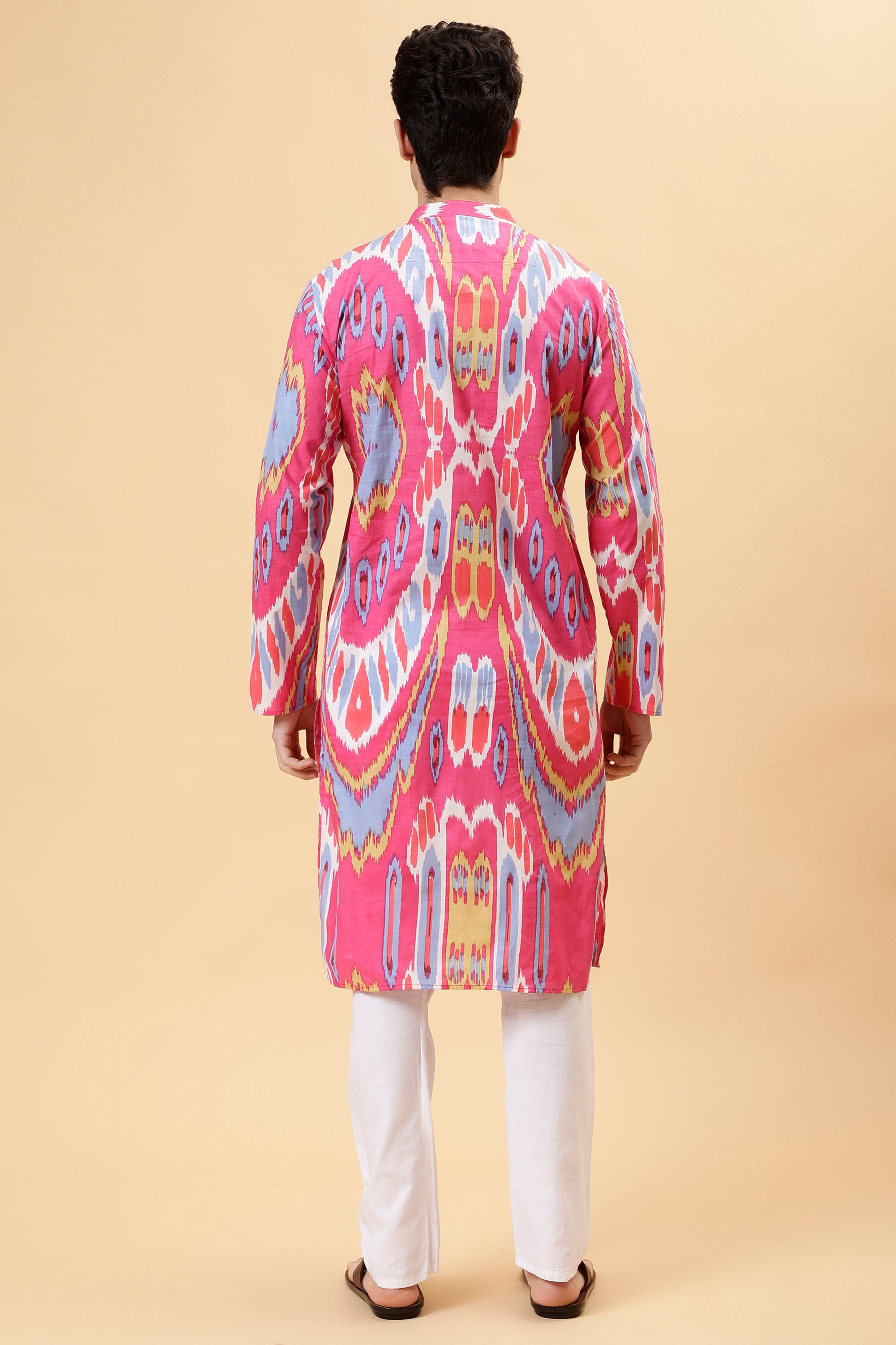 Pink Ikat Kurta