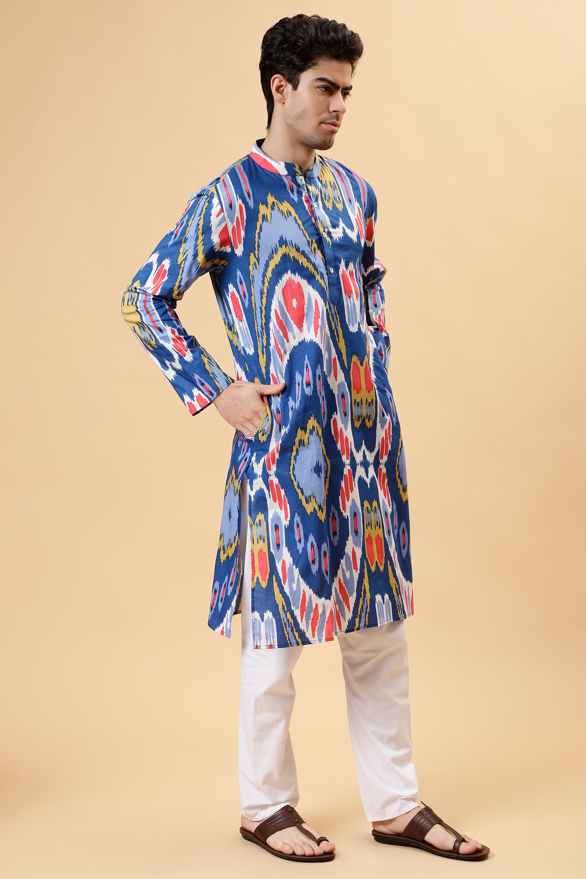 Indigo Ikat Kurta